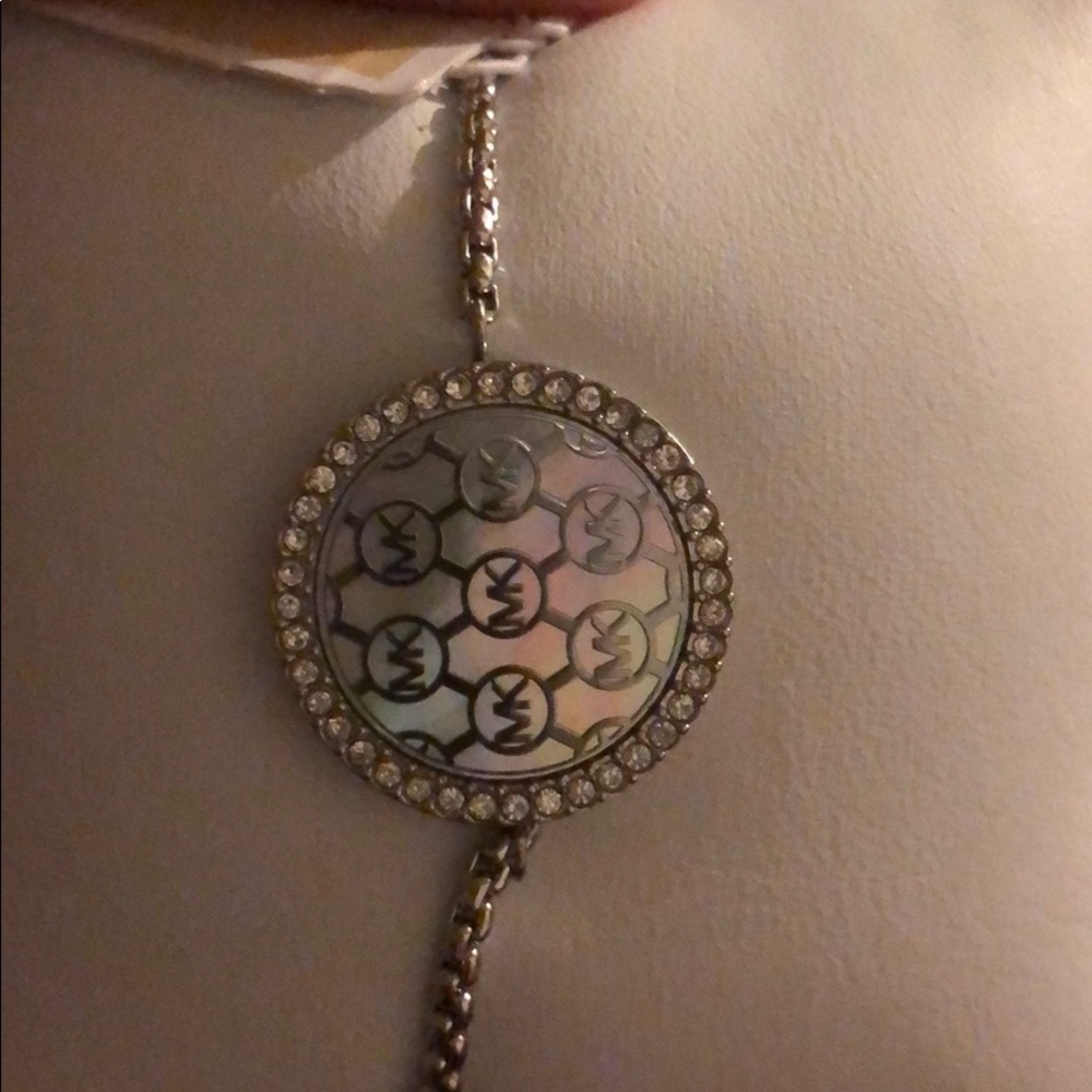Michael Kors Silver Chain Monogram Disk Bracelet - Picture 5 of 7